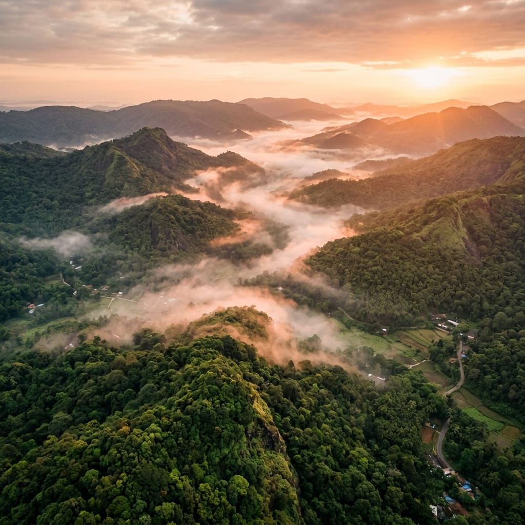Wayanad Misty Hills Background